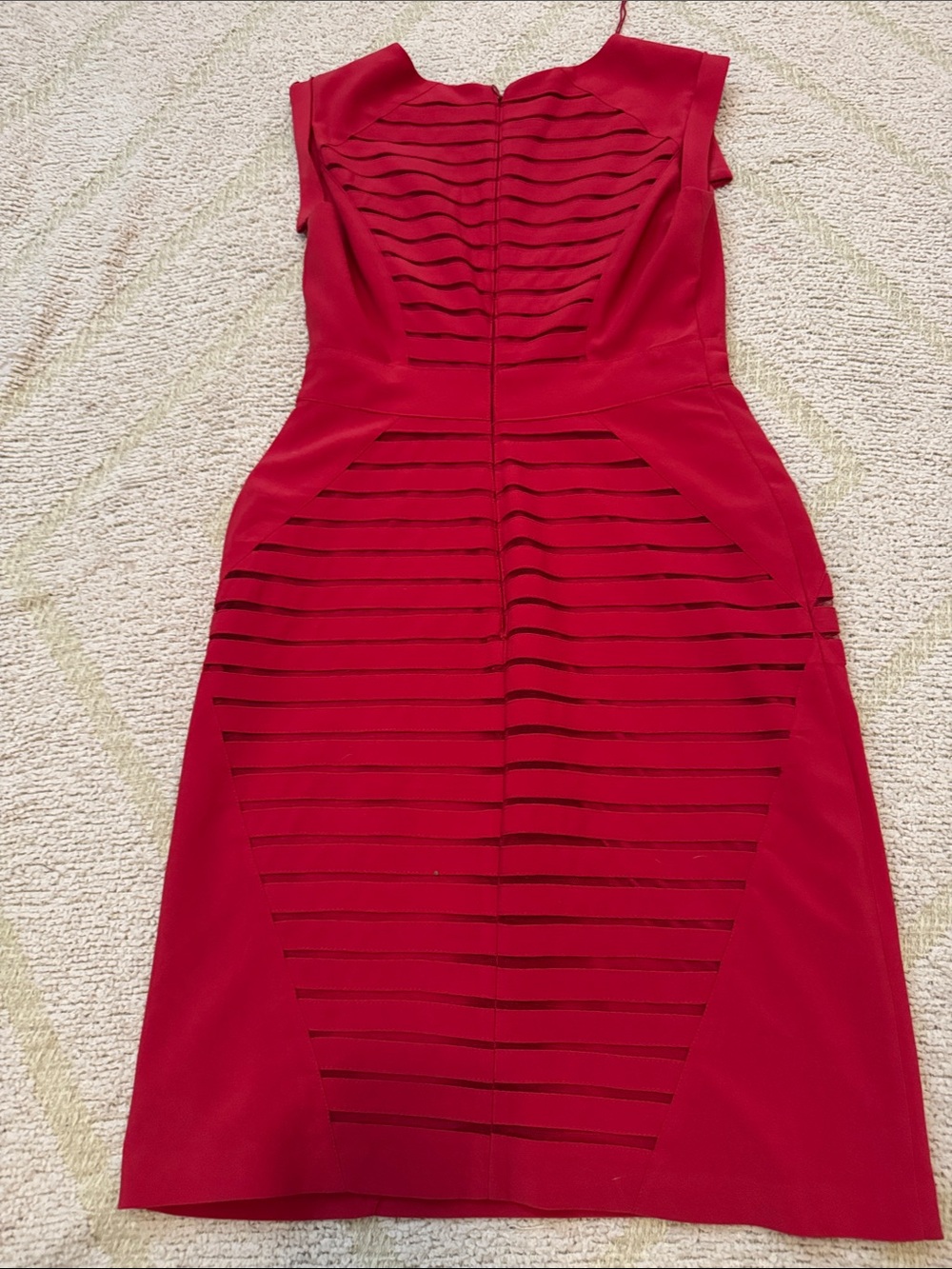 Black Saks Fifth Avenue Red Cutout Bandage Sheath Dress - Picture 3 of 3